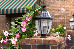 Brick lamp flowers